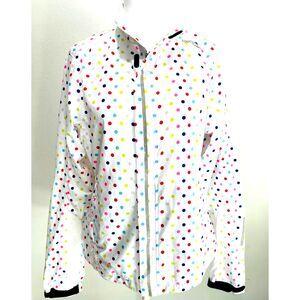 Saucony windbreaker jacket active wear running polka dots tennis women's S